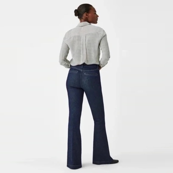 SPANX - Pintuck Flare Jeans - Raw Indigo - Picture 2 of 12